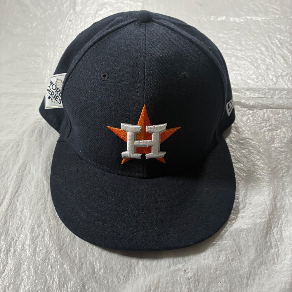 New Era Houston Astros 59Fifty 2017 World Series Fitted Hat Cap Sz 7 3/8
